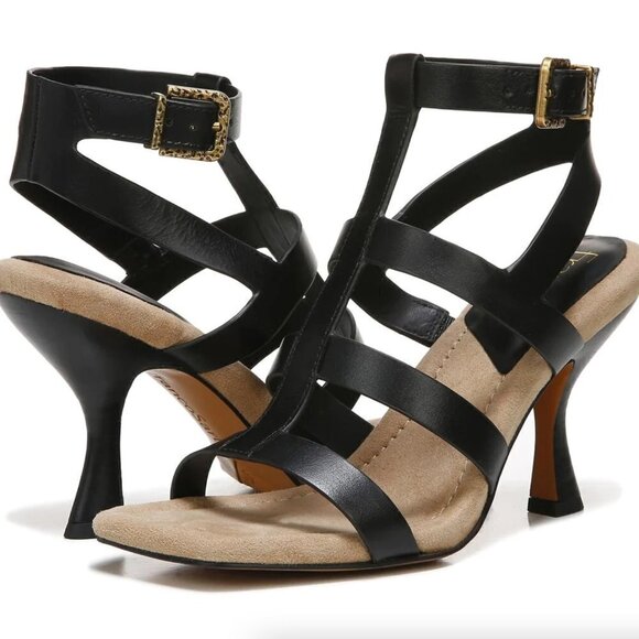 FRANCO SARTO RINE 2 WOMENS LEATHER ANKLE STRAP HEELS - Picture 1 of 7